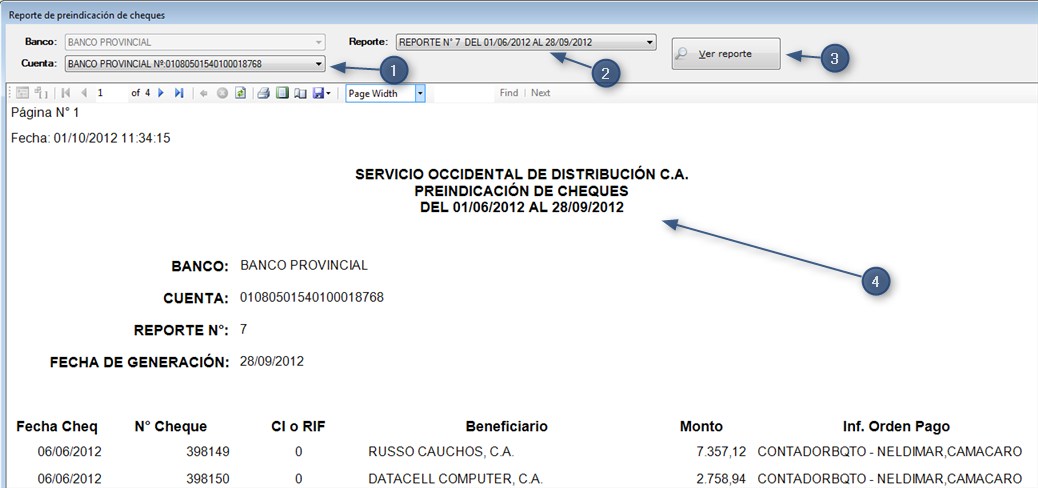Preindicación de Cheques