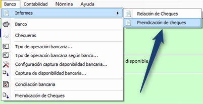 Preindicación de Cheques