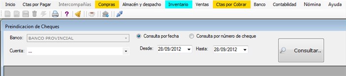 Preindicación de Cheques