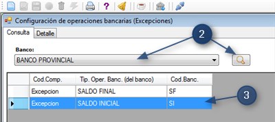 Modificar/Tipo Operación Bancaria Excepciones