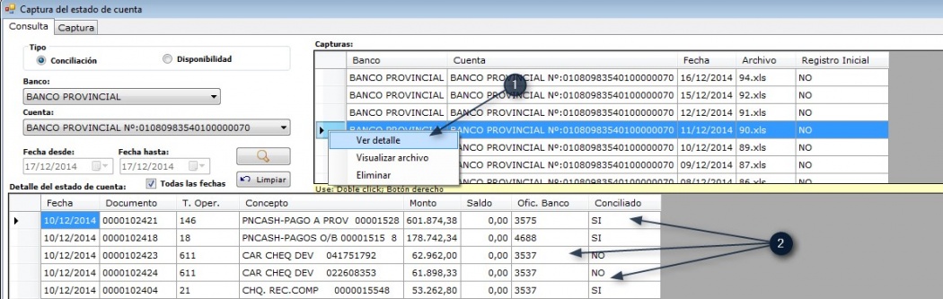 Modificar/Captura Disponibilidad Bancaria